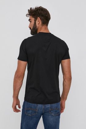 Emporio Armani tricou din bumbac culoarea negru, cu imprimeu