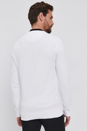 Lyle & Scott Hanorac de bumbac bărbați, culoarea alb, material neted