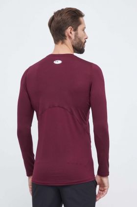 Under Armour mânecă lungă de antrenament culoarea bordo, neted