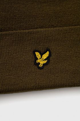 Lyle & Scott Căciulă culoarea verde, din tesatura neteda