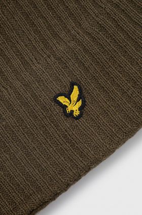 Lyle & Scott Căciulă culoarea verde, din tesatura neteda