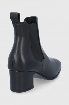 Levi's Ghete Chelsea de piele femei, culoarea negru, cu toc drept