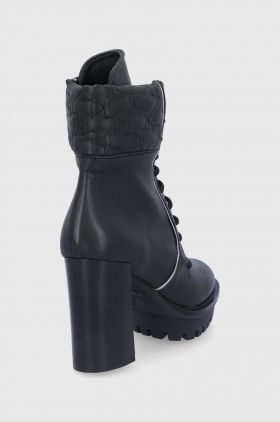 Karl Lagerfeld Cizme de piele Voyage IV femei, culoarea negru, cu toc drept
