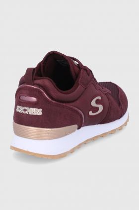 Skechers Pantofi culoarea bordo, cu toc plat