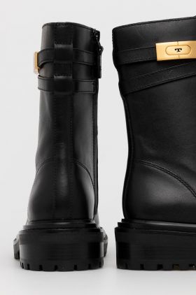 Tory Burch Cizme de piele femei, culoarea negru, cu platformă