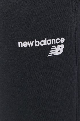 New Balance Pantaloni WP03805BK femei, culoarea negru, material neted