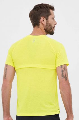 Under Armour tricou de alergare culoarea albastru marin, neted