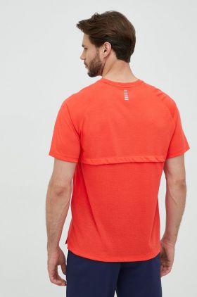 Under Armour tricou de alergare culoarea albastru marin, neted