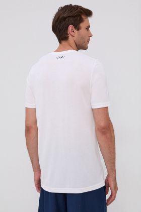 Under Armour Tricou 1361131 bărbați, culoarea alb, cu imprimeu