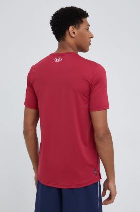 Under Armour tricou de antrenament Rush Energy culoarea bordo, neted 1366138-001