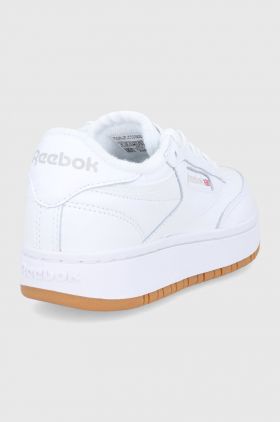 Reebok Classic ghete de piele Club C Double FV5658 culoarea alb, cu toc plat FV5658.100001198-WHT/WHT