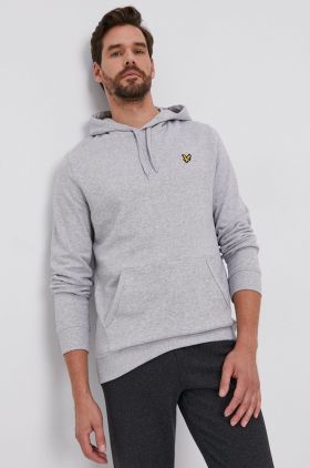 Lyle & Scott Hanorac de bumbac bărbați, culoarea gri, melanj