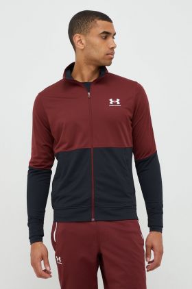 Under Armour hanorac de antrenament Pique barbati, culoarea maro, neted