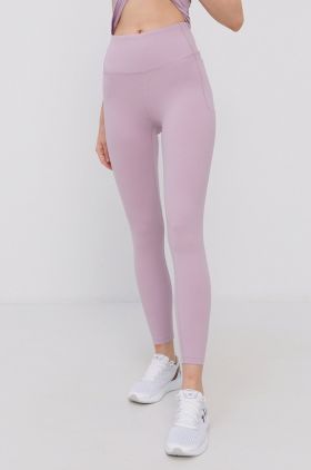 Under Armour leggins de antrenament Meridian 1369004 femei, culoarea roz, neted