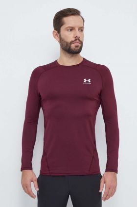 Under Armour mânecă lungă de antrenament culoarea bordo, neted