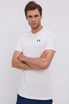 Under Armour Tricou 1361131 bărbați, culoarea alb, cu imprimeu