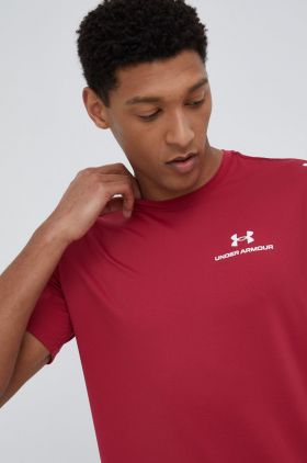 Under Armour tricou de antrenament Rush Energy culoarea bordo, neted 1366138-001