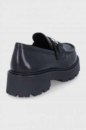 Vagabond Shoemakers Mocasini de piele femei, culoarea negru, cu platformă