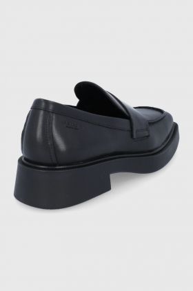 Vagabond Shoemakers Mocasini de piele femei, culoarea negru, cu toc plat