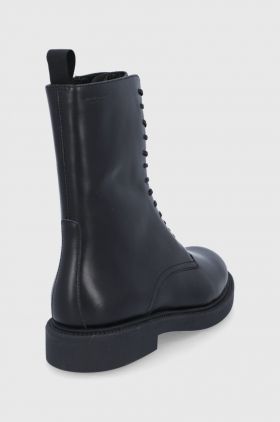 Vagabond Shoemakers Cizme de piele femei, culoarea negru, cu toc plat