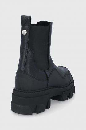 Steve Madden Ghete Chelsea de piele femei, culoarea negru, cu toc plat