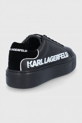 Karl Lagerfeld Ghete de piele culoarea negru, cu platformă