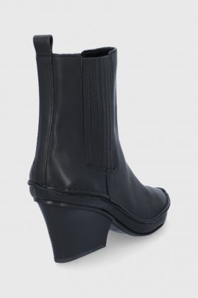 Tory Burch Cizme de piele femei, culoarea negru, cu toc drept
