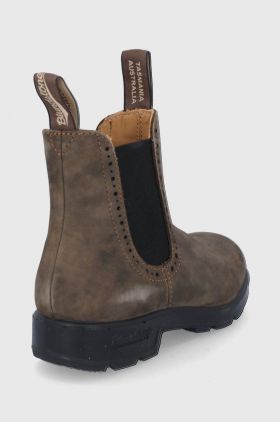 Blundstone Ghete Chelsea de piele 1351 femei, culoarea maro, cu toc plat