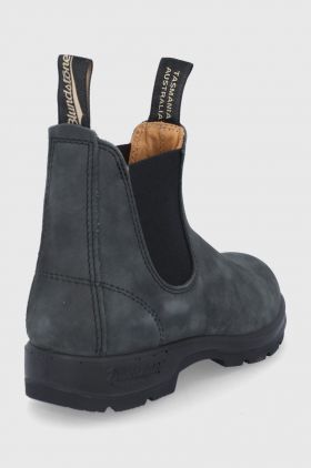 Blundstone Ghete Chelsea de piele 587 femei, culoarea gri, cu toc plat