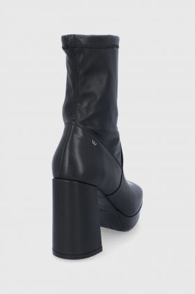 Wojas Cizme de piele femei, culoarea negru, cu toc drept