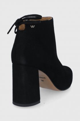 Wojas Cizme de piele femei, culoarea negru, cu toc drept