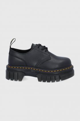 Dr. Martens pantofi Audrick 3-Eye femei, culoarea negru, cu toc plat DM27147001