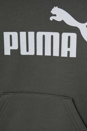 Puma bluza copii culoarea gri, cu glugă, cu imprimeu