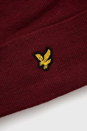 Lyle & Scott Căciulă culoarea bordo, din tesatura neteda