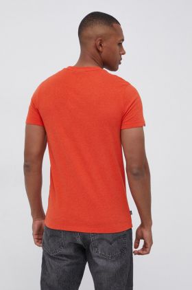 Superdry Tricou din bumbac culoarea portocaliu, cu imprimeu