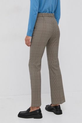 Boss Pantaloni femei, culoarea bej, model drept, high waist