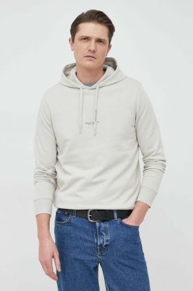 Armani Exchange hanorac de bumbac barbati, culoarea verde, cu glugă, neted