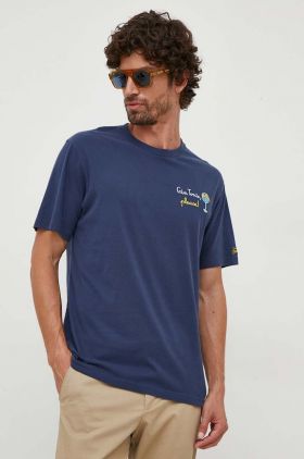 MC2 Saint Barth tricou din bumbac culoarea albastru marin, cu imprimeu