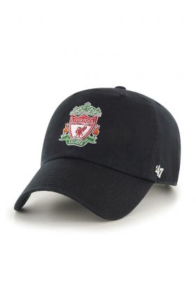 47brand șapcă EPL Liverpool culoarea negru, cu imprimeu