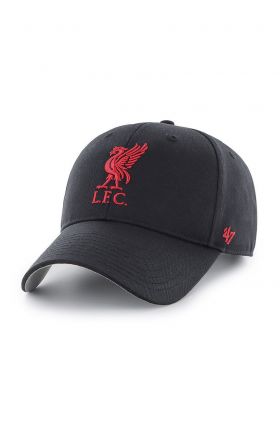 47brand șapcă Liverpool FC culoarea negru, cu imprimeu  EPL-RAC04CTP-BK