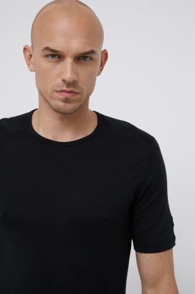 Icebreaker Tricou de lână culoarea negru