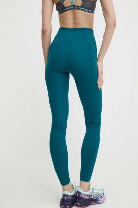 Under Armour leggins de antrenament Motion femei, culoarea verde, neted