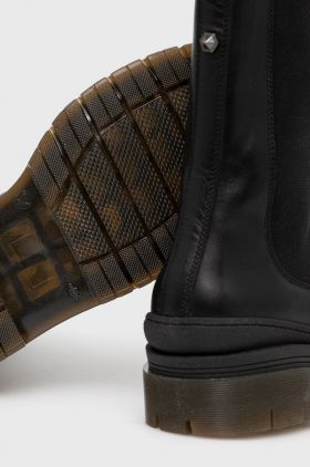 MOA Concept Ghete Chelsea de piele femei, culoarea negru, cu platformă