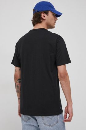 Vans tricou din bumbac culoarea negru, material uni VN0A49R7BLK1-Black