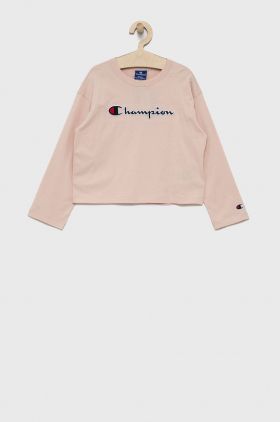 Champion Longsleeve din bumbac pentru copii 404233 culoarea roz