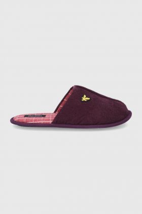 Lyle & Scott Papuci de casa culoarea bordo