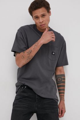 Vans Tricou din bumbac culoarea gri, material neted