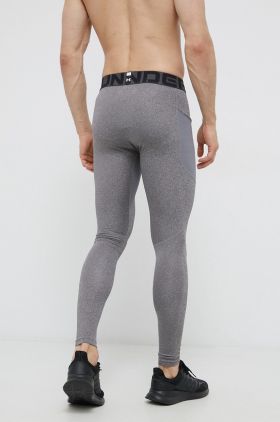 Under Armour leggins de antrenament culoarea gri, neted