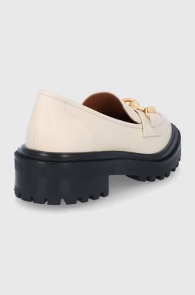 Tory Burch Mocasini de piele femei, culoarea crem, cu platformă