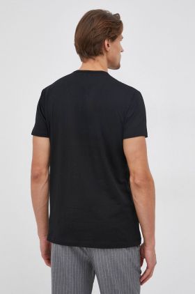 Pepe Jeans Tricou Basic bărbați, culoarea negru, material neted